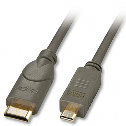 Attēls no Lindy High-Speed-HDMI® cable with Ethernet, Type C (Mini) / Type D (Micro), 1.5m