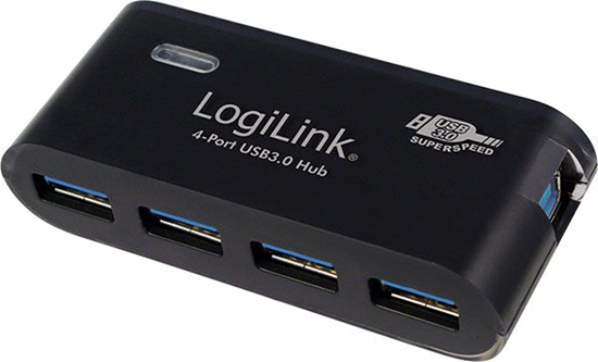 Picture of Logilink USB-HUB 4-Port 3.0 m. Netzteil  schwarz