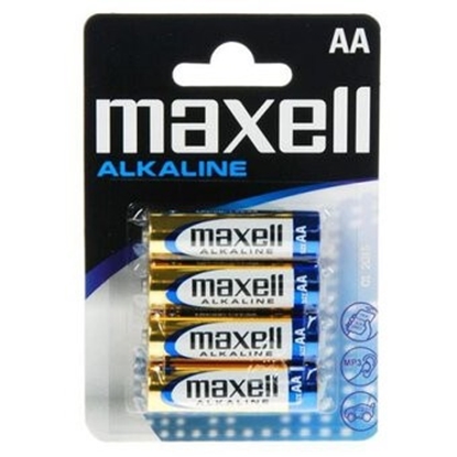 Attēls no LR6/AA baterijas 1.5V Maxell Alkaline MN1500/E91 iepakojumā 4 gb. tray