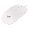Изображение Manhattan Silhouette Sculpted USB Wired Mouse, White, 1000dpi, USB-A, Optical, Lightweight, Flat, Three Button with Scroll Wheel, Three Year Warranty, Blister
