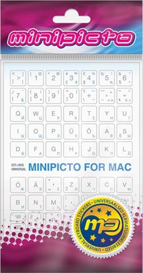 Изображение Minipicto keyboard sticker EST/RUS KB-MAC-EE-RU-WHT, white/grey/blue