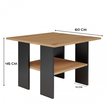 Picture of MODERNA Table 60x60x45 cm Artisan Oak/Black