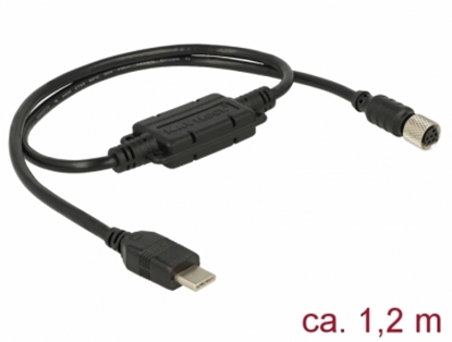 Attēls no Navilock Connection Cable M8 female serial waterproof > USB Type-C™ 2.0 male 1.2 m