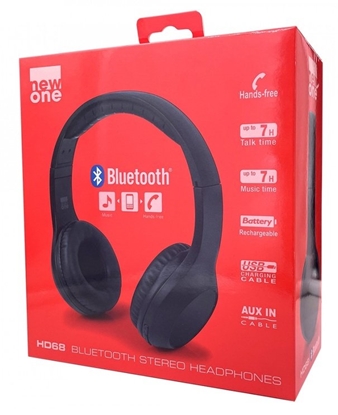 Attēls no New-One | HD 68 | Headphones | Wireless | Bluetooth | Black