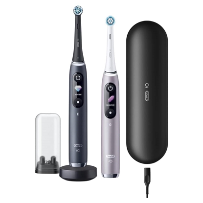 Изображение Oral-B | Electric Toothbrush | iO 9 Series Duo | Rechargeable | For adults | ml | Number of heads | Number of brush heads included 2 | Number of teeth brushing modes 7 | Black Onyx/Rose