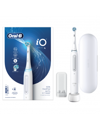 Attēls no Oral-B Electric Toothbrush iO4 Rechargeable, For adults, Number of brush heads included 1, Quite White, Number of teeth brushing modes 4