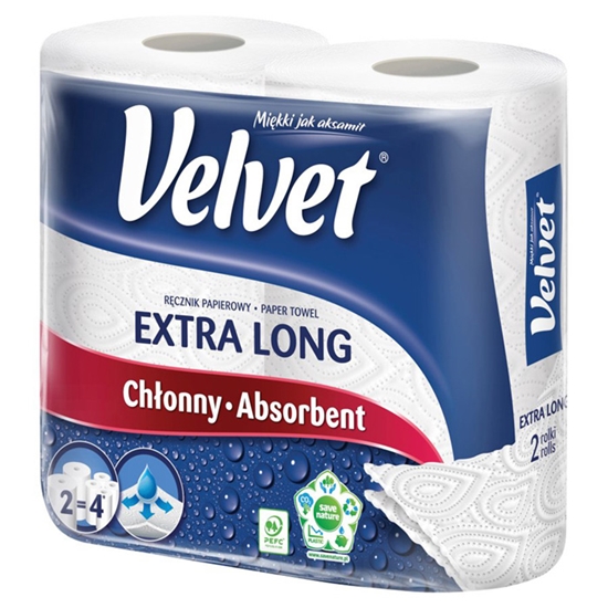 Picture of Papīra dvieļi Velvet Extra Long 2-slāņi 2gab.