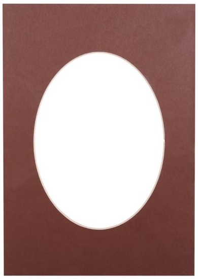 Picture of Passepartout 30x40, dark brown oval