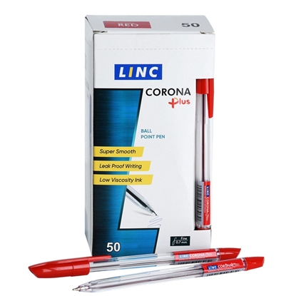 Attēls no Pildspalva lodīšu 0.3mm, sarkana, Linc Corona Plus [50]