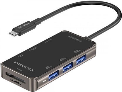 Изображение PROMATE PrimeHub-Mini 8in1 USB-C Hub HDMI 4K / LAN / PD 100W / SD / 3x USB 3.0