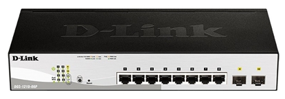 Attēls no D-Link DGS-1210-08P Vadīts L2 Gigabit Ethernet (10/100/1000) Power over Ethernet (PoE) Melns