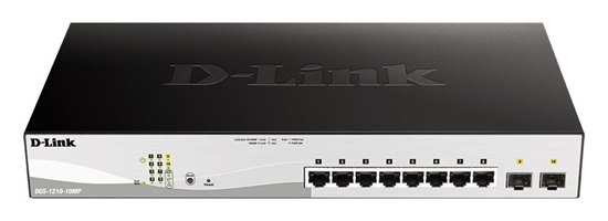 Picture of D-Link 10-Port Layer2 PoE+ Smart Managed Gigabit Switch8 x 10/100/1000Mbit/s TP (RJ-45) PoE Port, Port 1-8 802.3at Power-over-Ethernet bis 30 Watt Leistung pro Port2x 100/1000Mbit/s SFP Slot802.3x Flow Control, 802.3ad Link Aggregation und statische Trunk