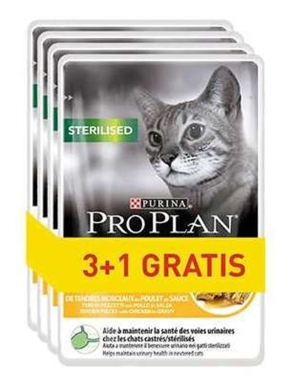 Picture of PURINA Pro Plan Sterilised Chicken - wet cat food - 85g 3+1
