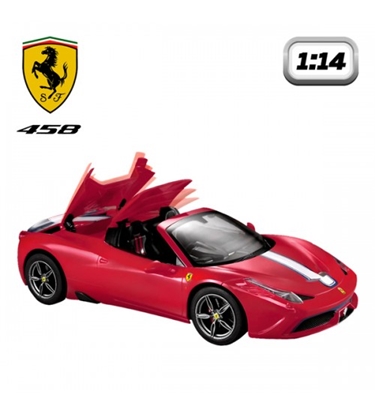 Picture of Radiovadāmā mašīna Ferrari 458 1:14 6 virz., lukturi, jumts, baterijas, 6+ CB41219