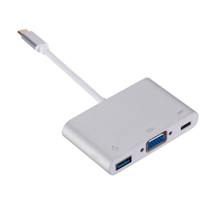 Attēls no RoGer Multimedia Adapter Type-C to VGA + USB / USB-C