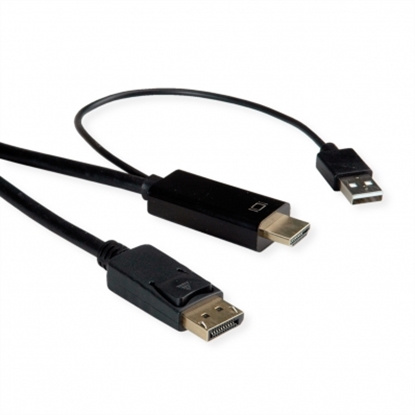 Изображение Kabelis UHDTV - DisplayPort, M/M, melns, 3 m, Roline