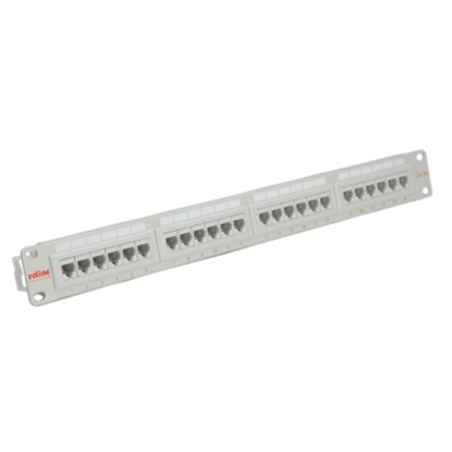 Picture of ROLINE Cat.5e 19" Patch Panel, 24 Ports, UTP, light grey