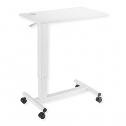 Picture of ROLINE Gas Spring Side Table / Workstation, height adjustable, white