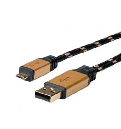 Attēls no ROLINE GOLD USB 2.0 Cable, USB Type A M - Micro USB B M 0.8 m