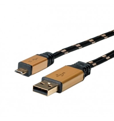 Attēls no ROLINE GOLD USB 2.0 Cable, USB Type A M - Micro USB B M 1.8 m