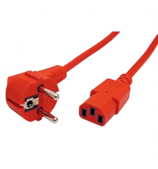 Picture of ROLINE Power Cable, straight IEC Connector, red, 1.8 m
