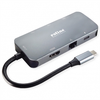 Attēls no ROLINE USB 3.2 Gen 2 Type C Multiport Docking Station, 4K HDMI, 2x USB 3.2 Gen 2