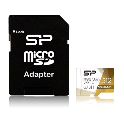 Attēls no Silicon Power Superior Pro Colorful memory card 512 GB MicroSDXC Class 10 UHS-I + SD adapter (SP512GBSTXDU3V20AB)