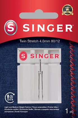 Picture of Singer Twin Stretch Needle, Decorative, 4.0 80/12 1PK