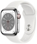 Attēls no Apple Watch 8 GPS + Cellular 41mm Stainless Steel Sport Band, silver/white (MNJ53EL/A)
