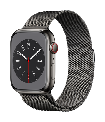 Picture of Apple Watch 8 GPS + Cellular 41mm Stainless Steel Milanese Loop, graphite (MNJM3EL/A)
