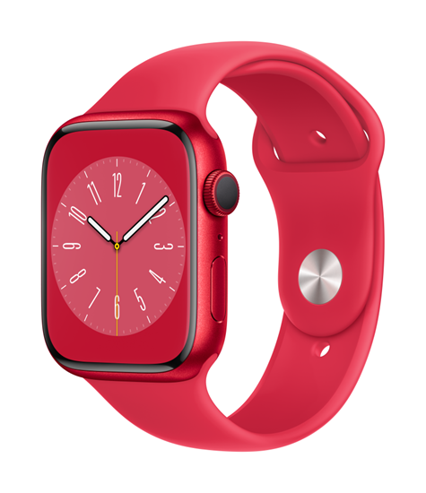 Picture of Apple Watch Series 8 GPS + Cellular 45mm (PRODUCT)RED Aluminium Case with (PRODUCT)RED Sport Band - Regular