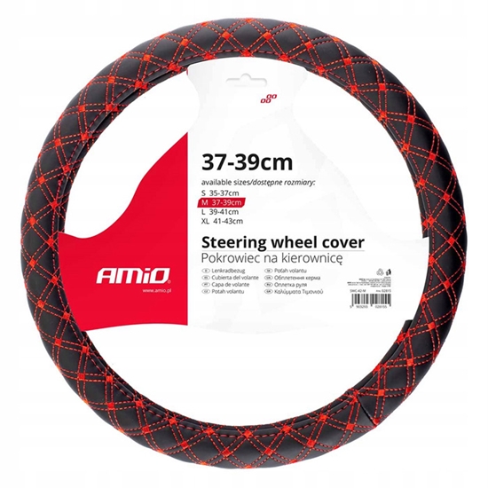 Picture of Stūres apvalks 37-39cm melns ar sarkanām rūtīm