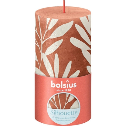 Attēls no Svece Rustic Silhouette 130/68mm60h Rusty pink+sage