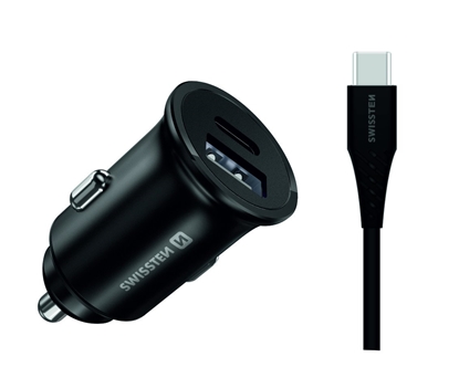 Picture of Swissten 35W Metal Car Charger Adapter with 25W Samsung SFC + 10W USB