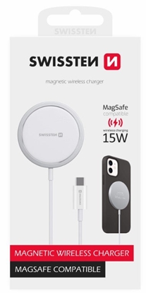 Attēls no Swissten MagStick Wireless Charger 15W for Apple iPhone USB-C