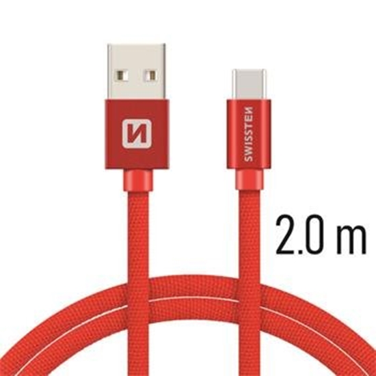 Picture of Swissten Textile Universal Quick Charge 3.1 USB-C Data and Charging Cable 2m