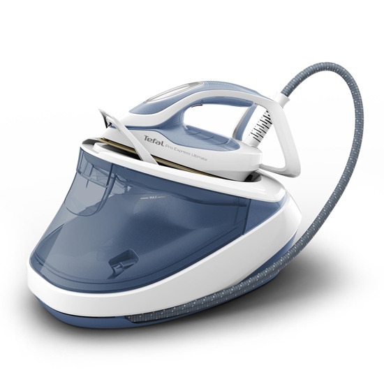 Изображение Tefal Pro Express Ultimate II GV9710E0 steam ironing station 1.2 L Durilium Airglide Autoclean Ultra Thin soleplate Blue, White