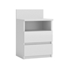 Picture of Topeshop M1 BIEL MAT nightstand/bedside table 2 drawer(s) White