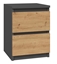 Picture of Topeshop M2 ANTRACYT/ARTISAN nightstand/bedside table 2 drawer(s) Anthracite, Oak, Wood