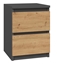 Attēls no Topeshop M2 ANTRACYT/ARTISAN nightstand/bedside table 2 drawer(s) Anthracite, Oak, Wood