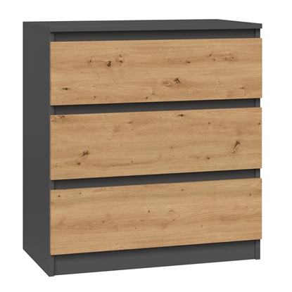 Attēls no Topeshop M3 ANTRACYT/ARTISAN chest of drawers