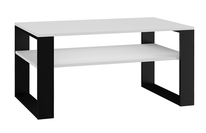Attēls no Topeshop MODERN 1P WHITE BLACK coffee/side/end table Coffee table Rectangular shape 2 leg(s)