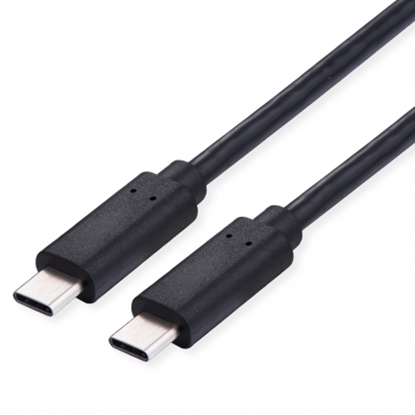 Attēls no VALUE Cable USB 2.0, C–C, M/M, 100W, with Emark, black, 1 m