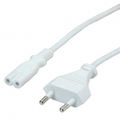 Picture of VALUE Euro Power Cable, 2-pin, white, 1 m