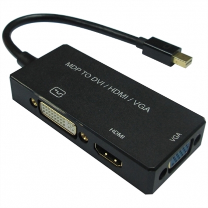 Attēls no VALUE Mini DisplayPort - DVI/DP/HDMI Adapter, Mini DP M - VGA/DVI/HDMI F, v1.2,