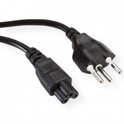 Изображение VALUE Notebook Power Cable, (T12/C5), 3pole (Swiss Version), black, 1 m