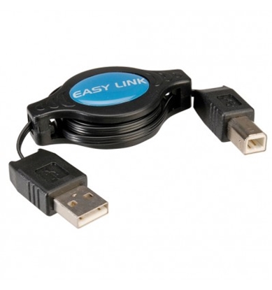 Picture of VALUE USB 2.0 Retractable Cable, Type A M - Type B M, 1.2 m