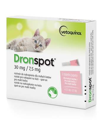 Изображение VETOQUINOL Dronspot - deworming drops for cats 0.5-2.5 kg