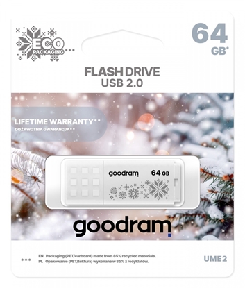 Picture of Zibatmiņa GoodRam USB UME2 64GB WINTER White