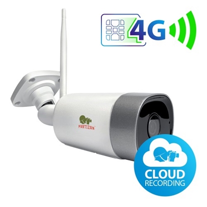 Изображение 4G Sakaru tīklu ārtelpu Videonovērošanas bezvadu IP kamera, 3.0MP, PARTIZAN™, Cloud based
